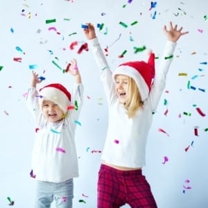 Kids Celebrating With Christmas Crafts