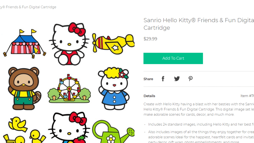 Cricut Cartridge Characters Hello Kitty