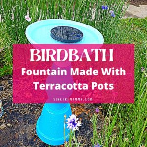 birdbath fountain made with terracotta pots