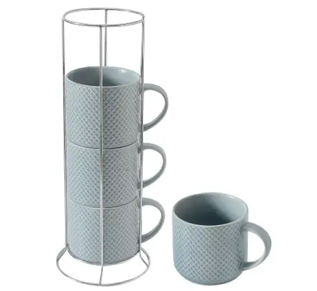 Cute Coffee Mug Set To Boost Productivity - stackable pastel